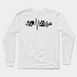 Paw Heartbeat T-Shirt Ladies Long Sleeve T-Shirt